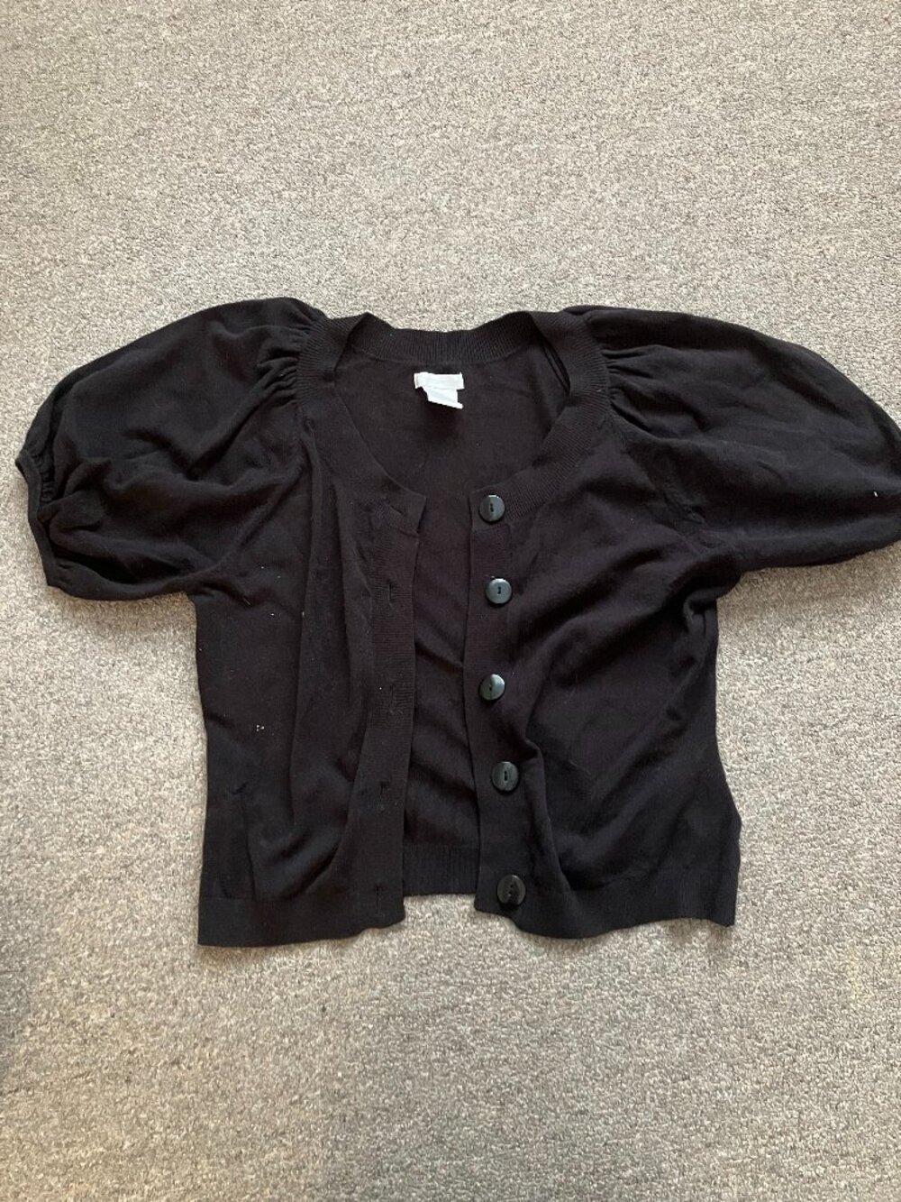 Women's Worthington Puffy-Sleeve Cropped Cardigan Size Large